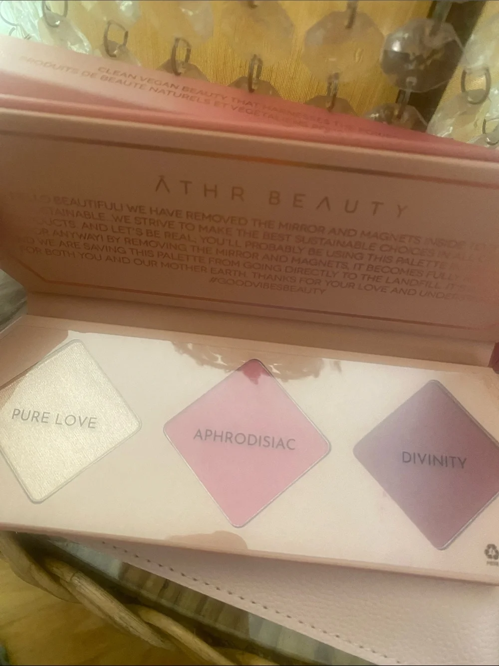 ATHR - Vegan Pink Crystal Cheek & Glow Blush Palette- never used
